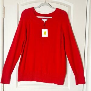 NWT Gibson Latimer Bright Red Sweater Large